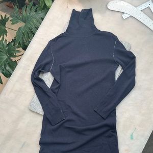 Vintage MM6 Margiela Turtleneck Sweater Dress Dark Navy